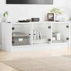 TV cabinet with glass doors 102x37x42 cm white