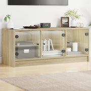 TV cabinet with glass doors 102x37x42 cm Sonoma oak