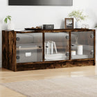 Tv-meubel 102x37x42 cm gerookt eiken glas