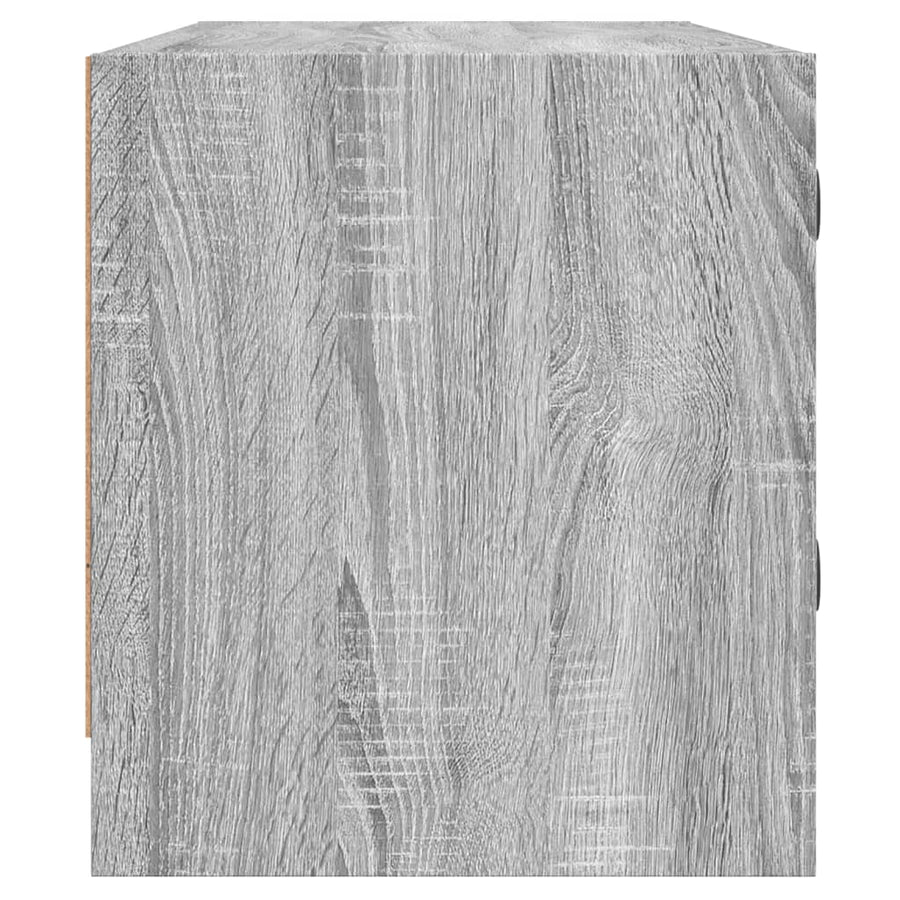 Tv-Meubel Met Glazen Deuren 102X37X42 Cm Grijs Sonoma Eiken