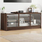 Tv-meubel 102x37x42 cm bruineiken glas