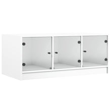 Salontafel Met Glazen Deuren 02X50X42 Cm Wit