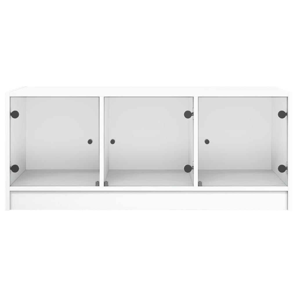 Salontafel Met Glazen Deuren 02X50X42 Cm Wit