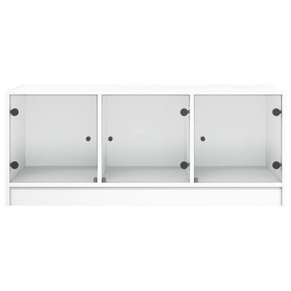 Salontafel Met Glazen Deuren 02X50X42 Cm Wit