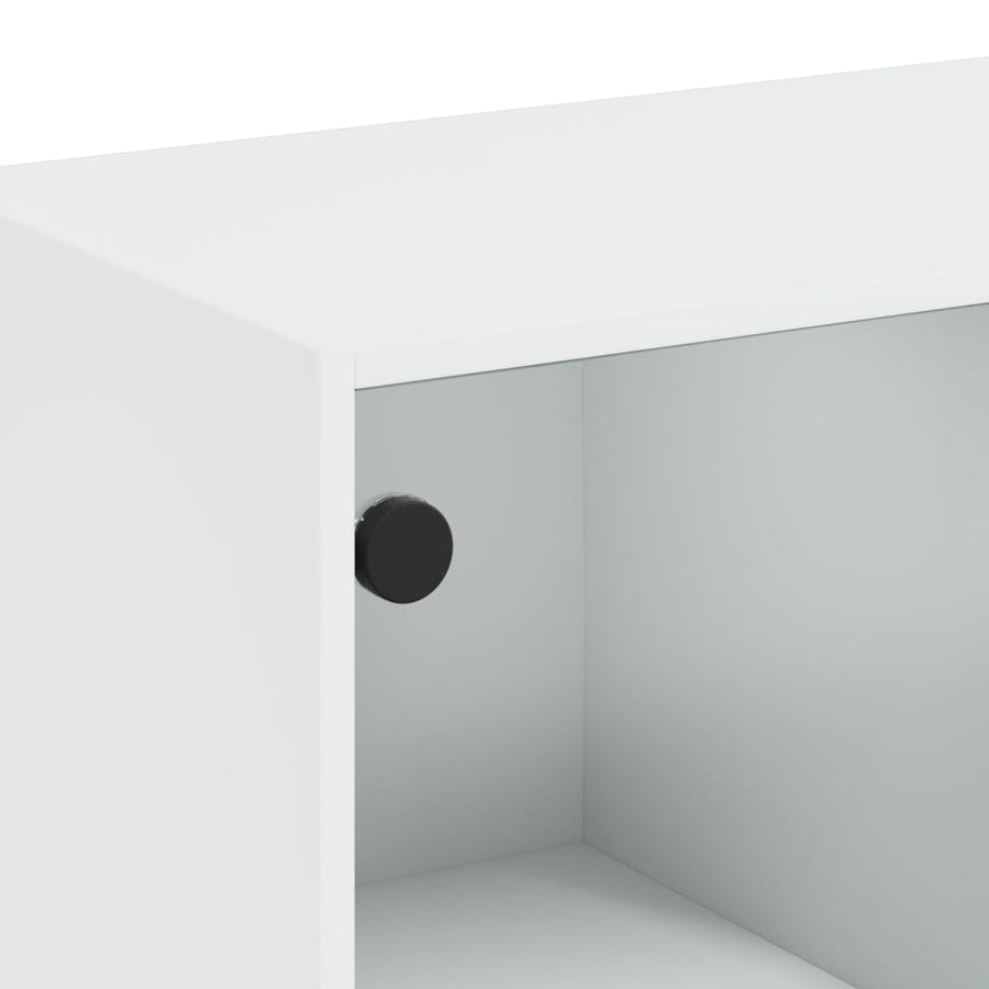Salontafel Met Glazen Deuren 02X50X42 Cm Wit