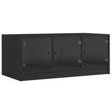 Salontafel Met Glazen Deuren 02X50X42 Cm Zwart