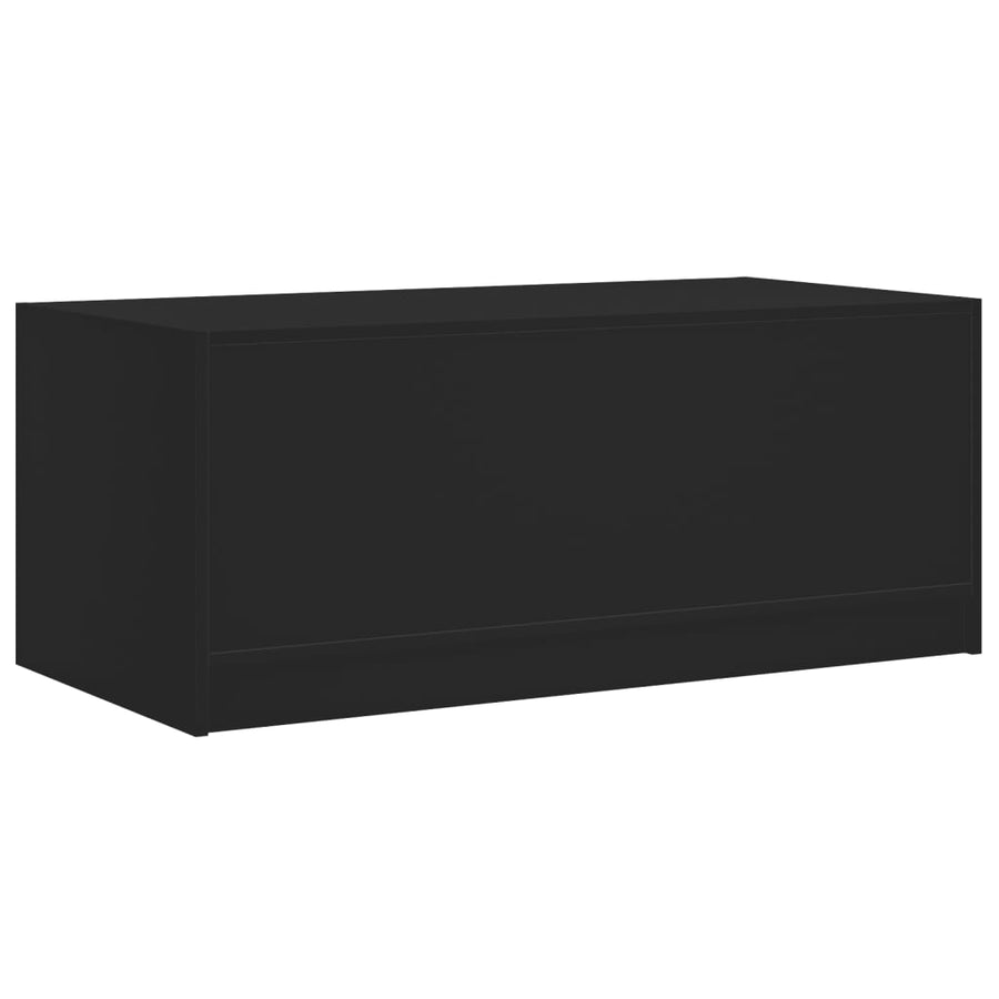 Salontafel Met Glazen Deuren 02X50X42 Cm Zwart