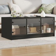 Salontafel 102x50x42 cm zwart bewerkt hout glas
