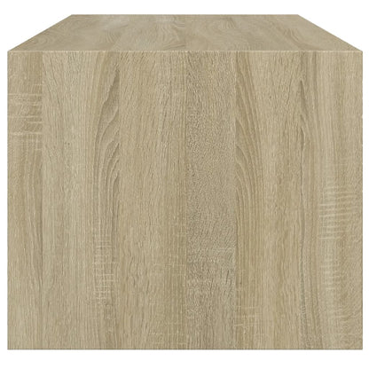 Salontafel Met Glazen Deuren 02X50X42 Cm Kleurig Sonoma eiken