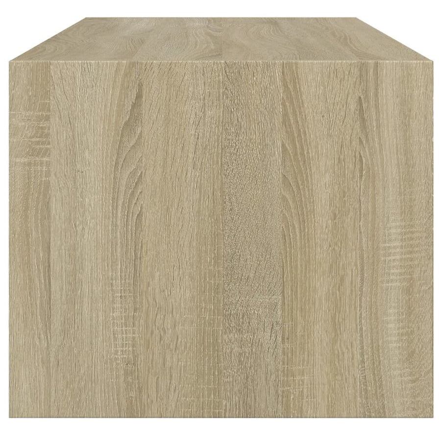 Salontafel Met Glazen Deuren 02X50X42 Cm Kleurig Sonoma eiken