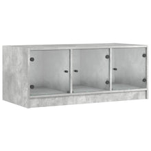 Salontafel Met Glazen Deuren 02X50X42 Cm Betongrijs