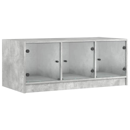 Salontafel Met Glazen Deuren 02X50X42 Cm Betongrijs