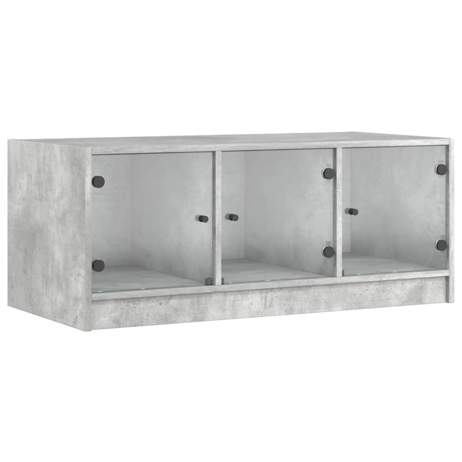 Salontafel Met Glazen Deuren 02X50X42 Cm Betongrijs