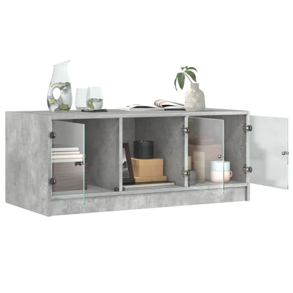 Salontafel Met Glazen Deuren 02X50X42 Cm Betongrijs