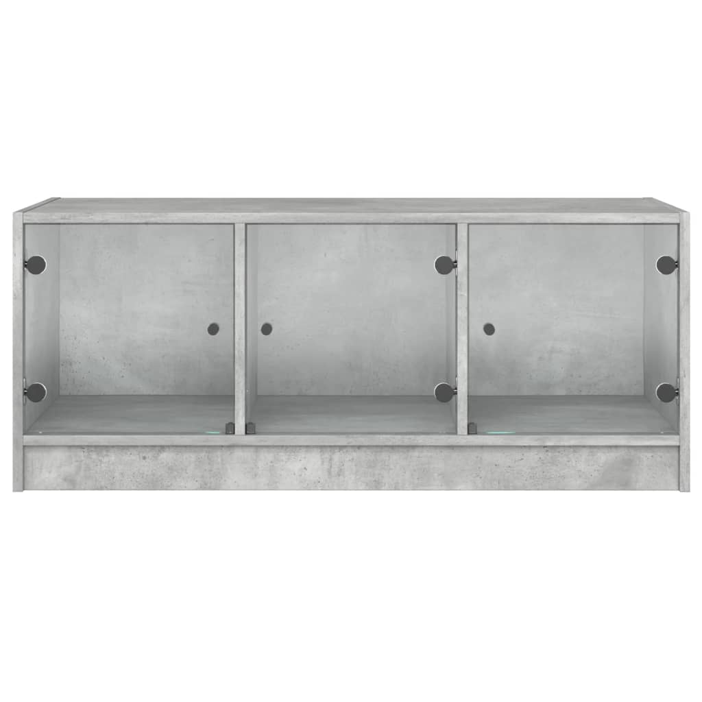Salontafel Met Glazen Deuren 02X50X42 Cm Betongrijs