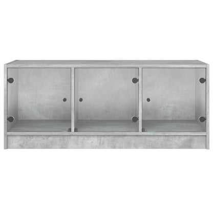 Salontafel Met Glazen Deuren 02X50X42 Cm Betongrijs