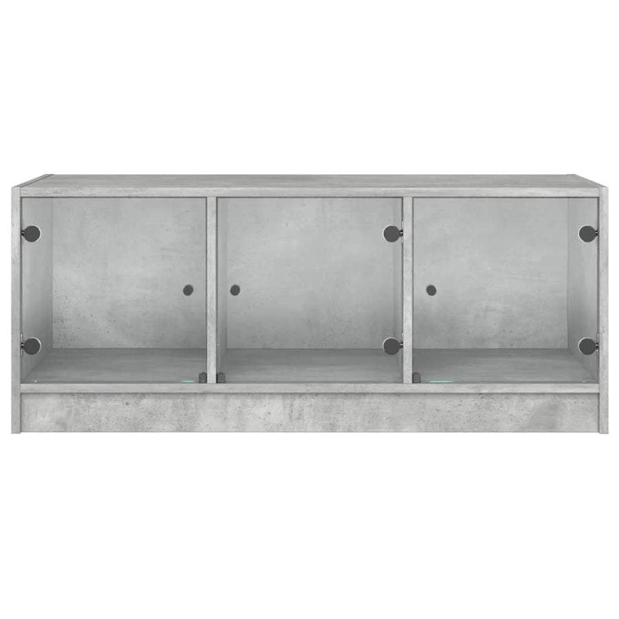 Salontafel Met Glazen Deuren 02X50X42 Cm Betongrijs
