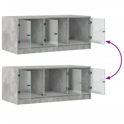 Salontafel Met Glazen Deuren 02X50X42 Cm Betongrijs