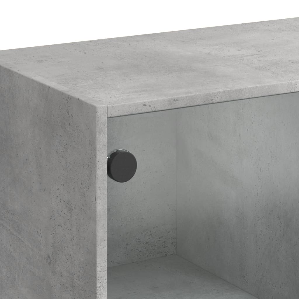 Salontafel Met Glazen Deuren 02X50X42 Cm Betongrijs
