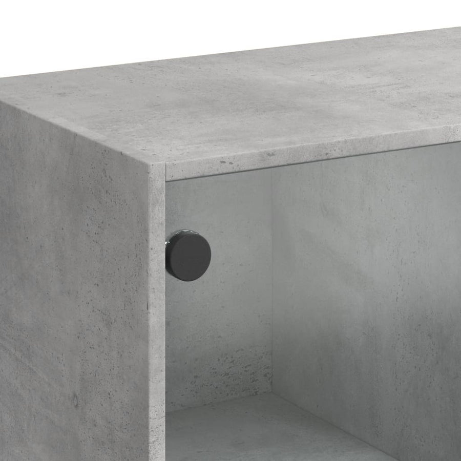 Salontafel Met Glazen Deuren 02X50X42 Cm Betongrijs