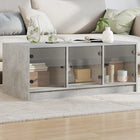 Salontafel 102x50x42 cm betongrijs glas