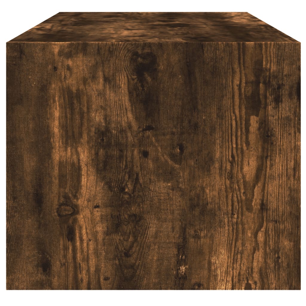 Salontafel Met Glazen Deuren 02X50X42 Cm Kleurig Gerookt eiken