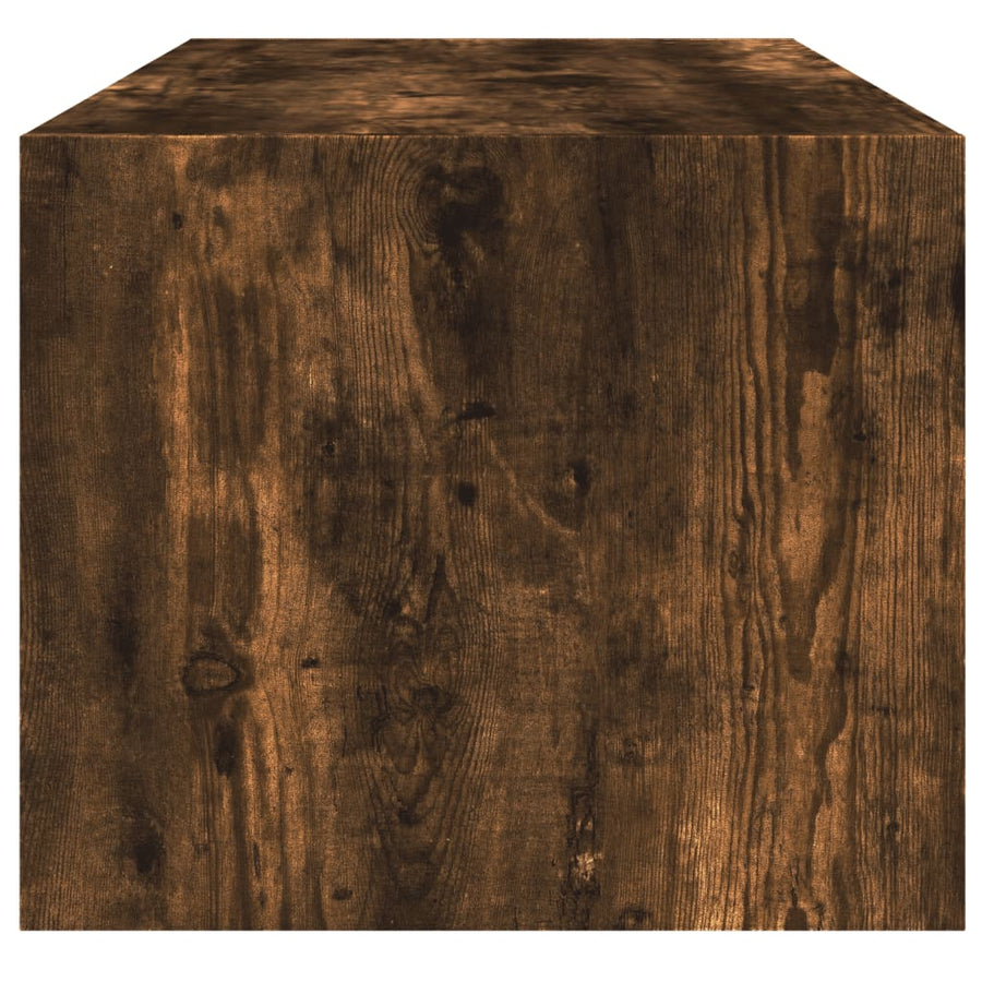 Salontafel Met Glazen Deuren 02X50X42 Cm Kleurig Gerookt eiken