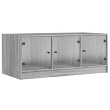 Salontafel Met Glazen Deuren 02X50X42 Cm Eiken Grijs sonoma