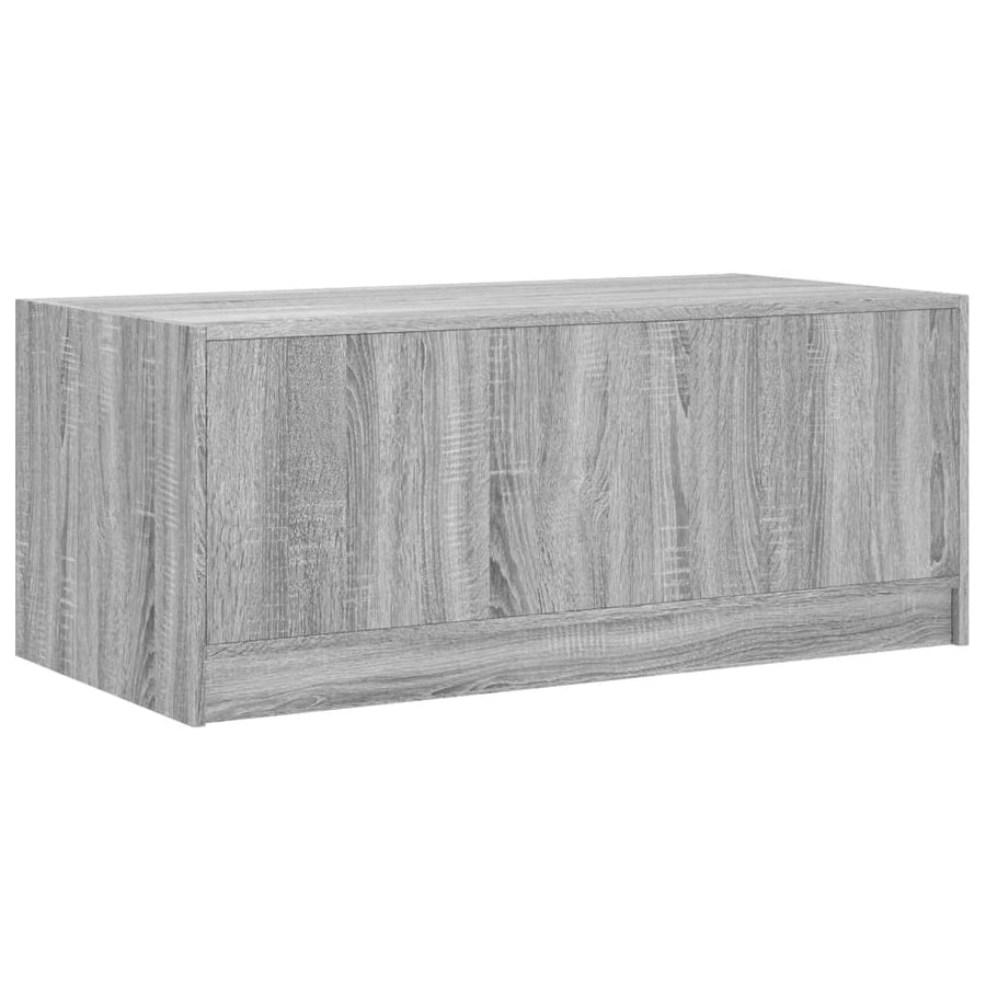 Salontafel Met Glazen Deuren 02X50X42 Cm Eiken Grijs sonoma
