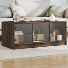 Salontafel Met Glazen Deuren 02X50X42 Cm Bruineikenkleurig bruin eikenkleur