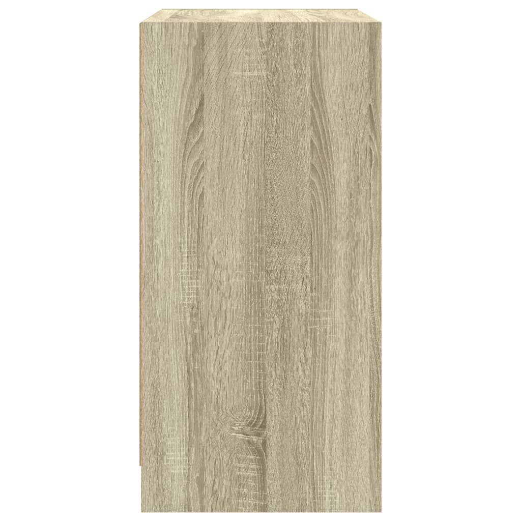 Bijzetkast Met Glazen Deuren 68X37X75,5 Cm Kleurig Sonoma eiken