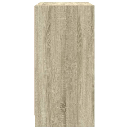 Bijzetkast Met Glazen Deuren 68X37X75,5 Cm Kleurig Sonoma eiken