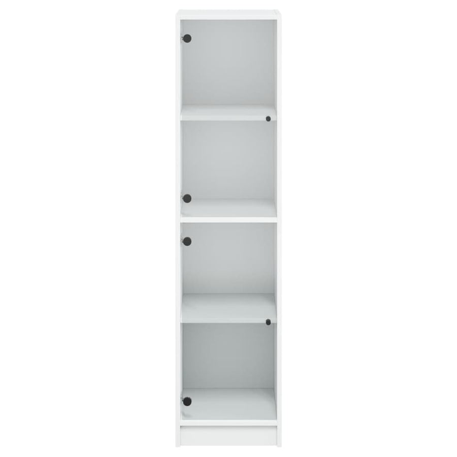 Hoge Kast Met Glazen Deuren 35X37X42 Cm Wit