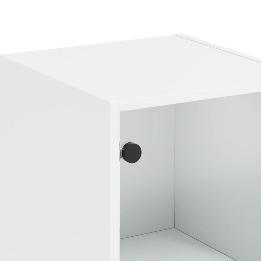 Hoge Kast Met Glazen Deuren 35X37X42 Cm Wit