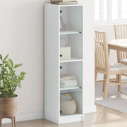 Hoge kast 35x37x142 cm wit glas