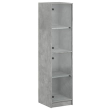 Hoge Kast Met Glazen Deuren 35X37X142 Cm Betongrijs