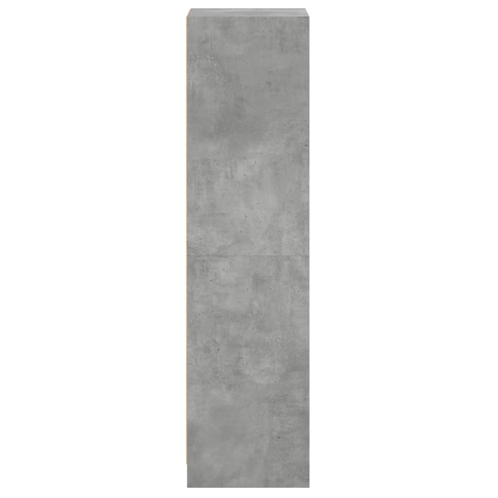 Hoge Kast Met Glazen Deuren 35X37X142 Cm Betongrijs