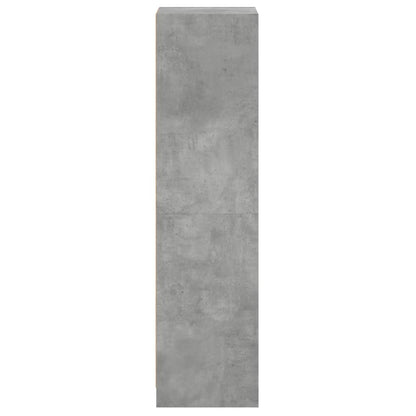 Hoge Kast Met Glazen Deuren 35X37X142 Cm Betongrijs