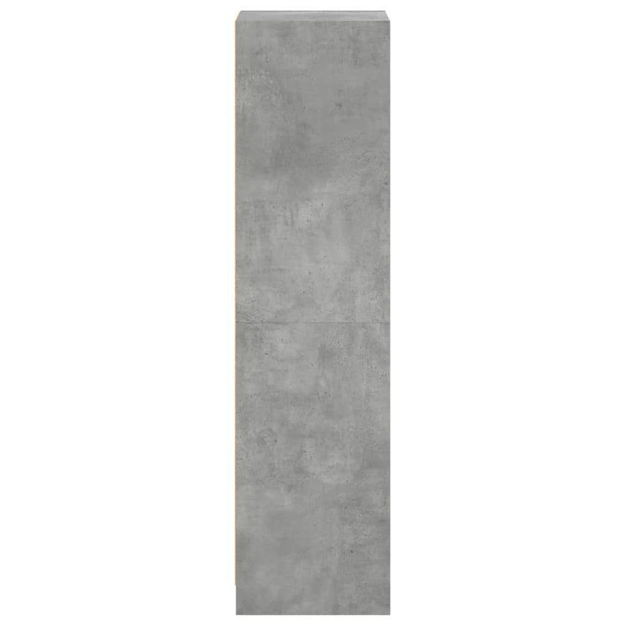 Hoge Kast Met Glazen Deuren 35X37X142 Cm Betongrijs