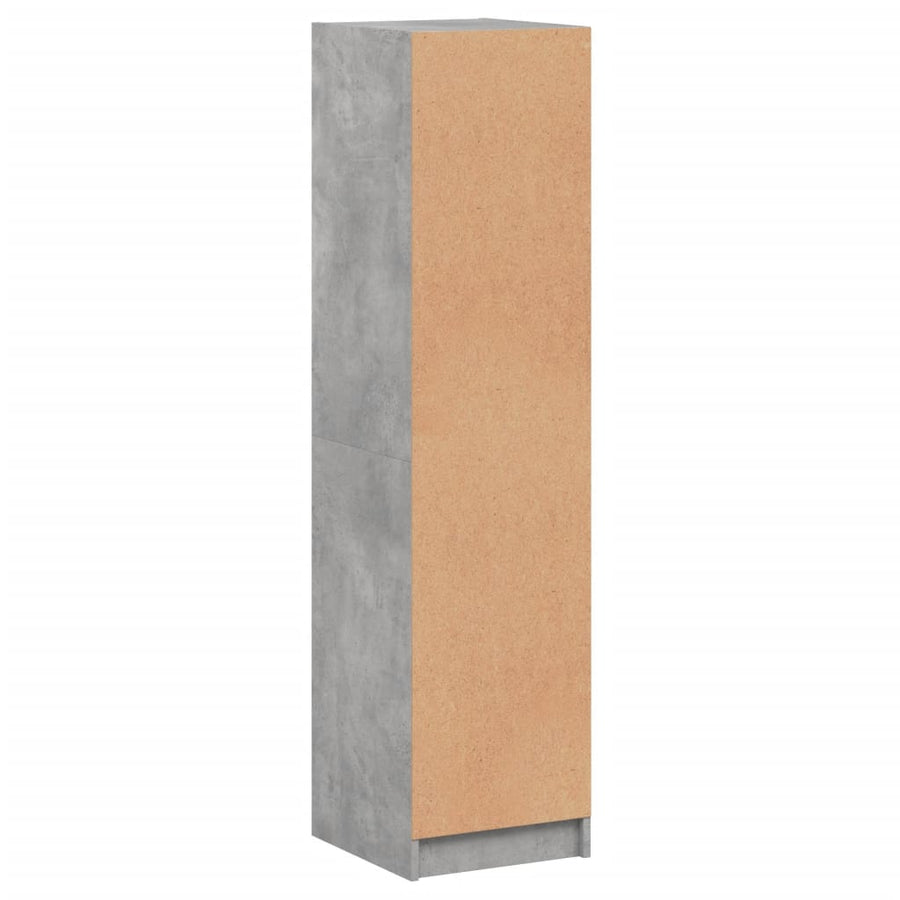 Hoge Kast Met Glazen Deuren 35X37X142 Cm Betongrijs