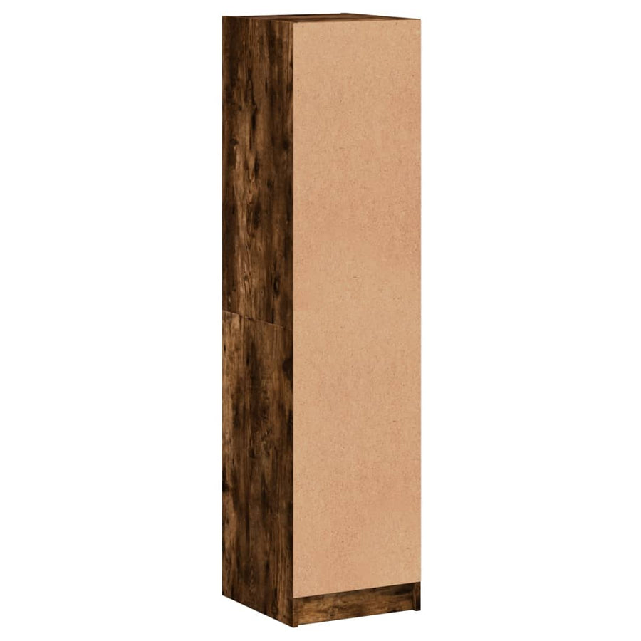 Hoge Kast Met Glazen Deuren 35X37X42 Cm Kleurig Gerookt eiken