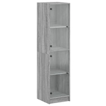 Hoge Kast Met Glazen Deuren 35X37X42 Cm Eiken Grijs sonoma