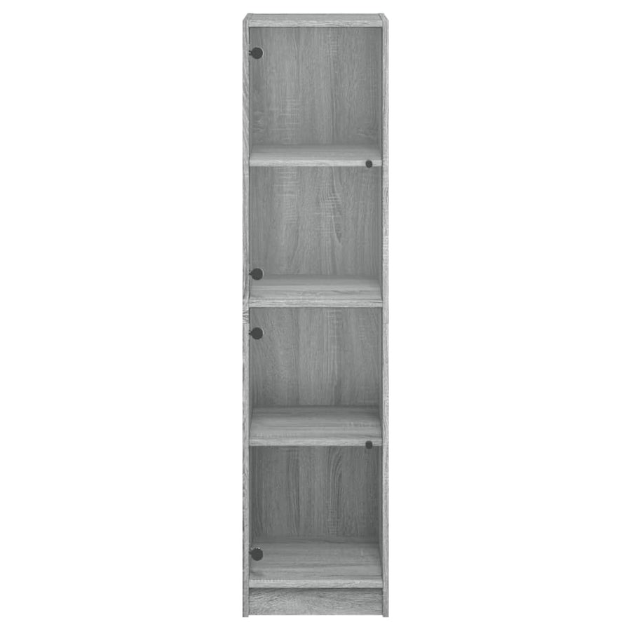 Hoge Kast Met Glazen Deuren 35X37X42 Cm Eiken Grijs sonoma