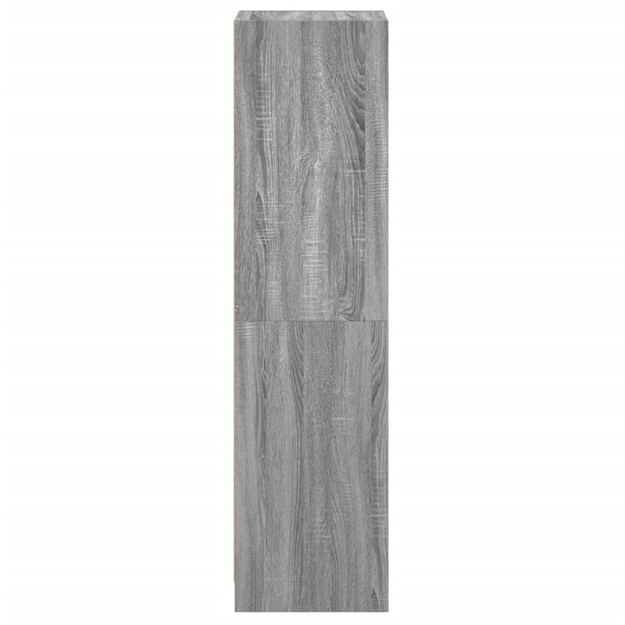 Hoge Kast Met Glazen Deuren 35X37X42 Cm Eiken Grijs sonoma