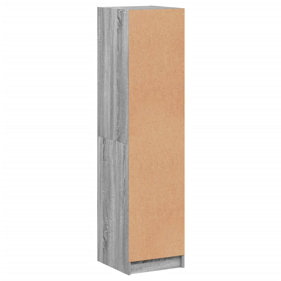 Hoge Kast Met Glazen Deuren 35X37X42 Cm Eiken Grijs sonoma