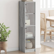 Hoge kast 35x37x142 cm grijs sonoma eiken glas