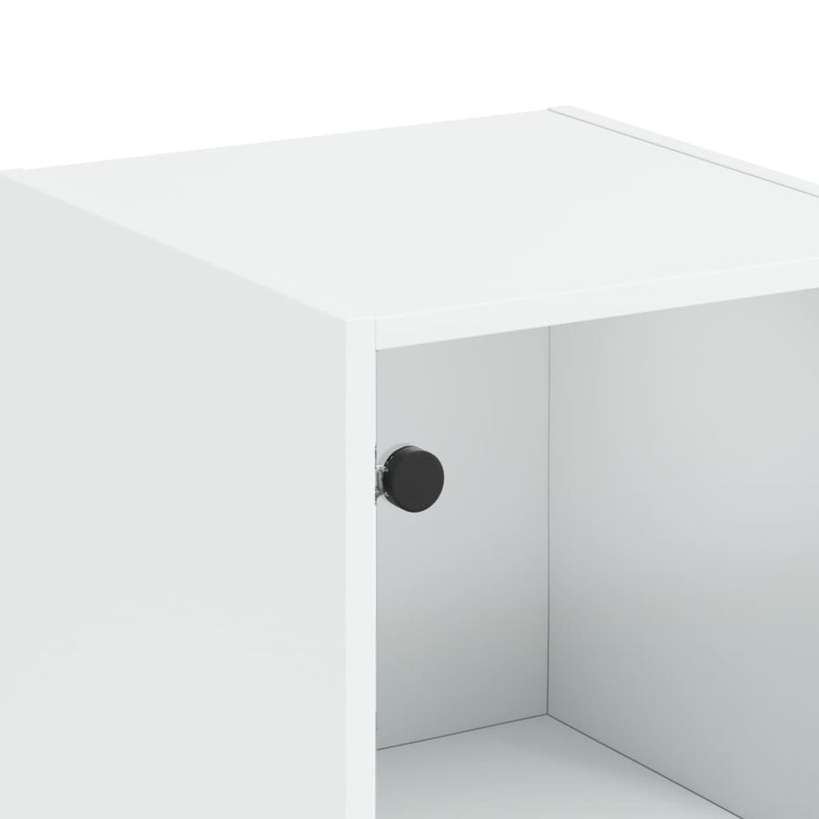 Hoge Kast Met Glazen Deur 35X37X42 Cm Wit