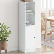Hoge kast 35x37x142 cm wit glasdeur