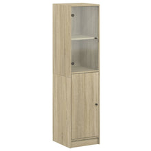 Hoge Kast Met Glazen Deur 35X37X142 Cm Kleurig Sonoma eiken