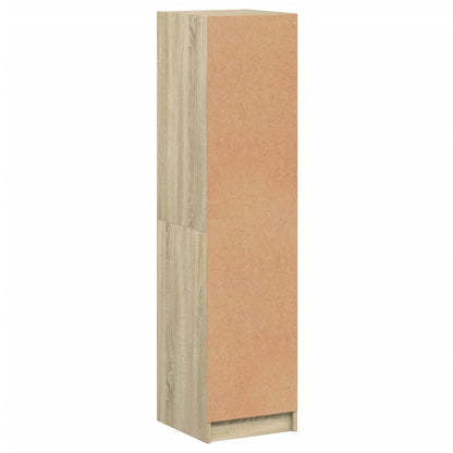 Hoge Kast Met Glazen Deur 35X37X142 Cm Kleurig Sonoma eiken